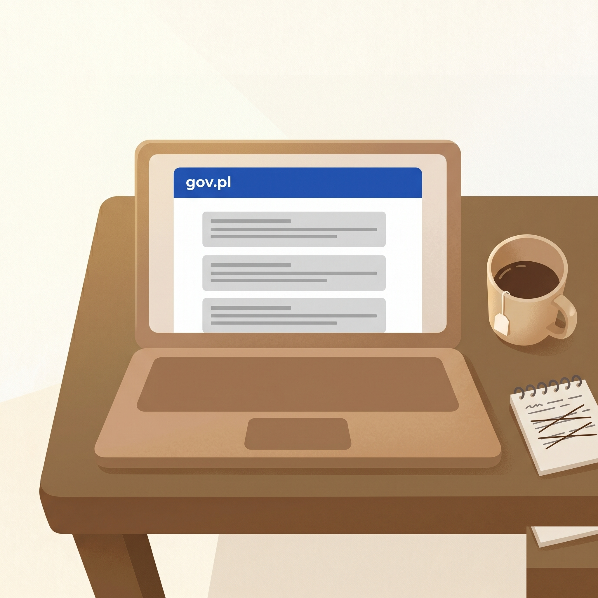 person staring at gov.pl illustration